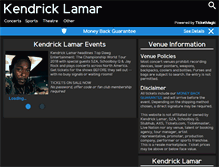 Tablet Screenshot of kendricklamartickets.com